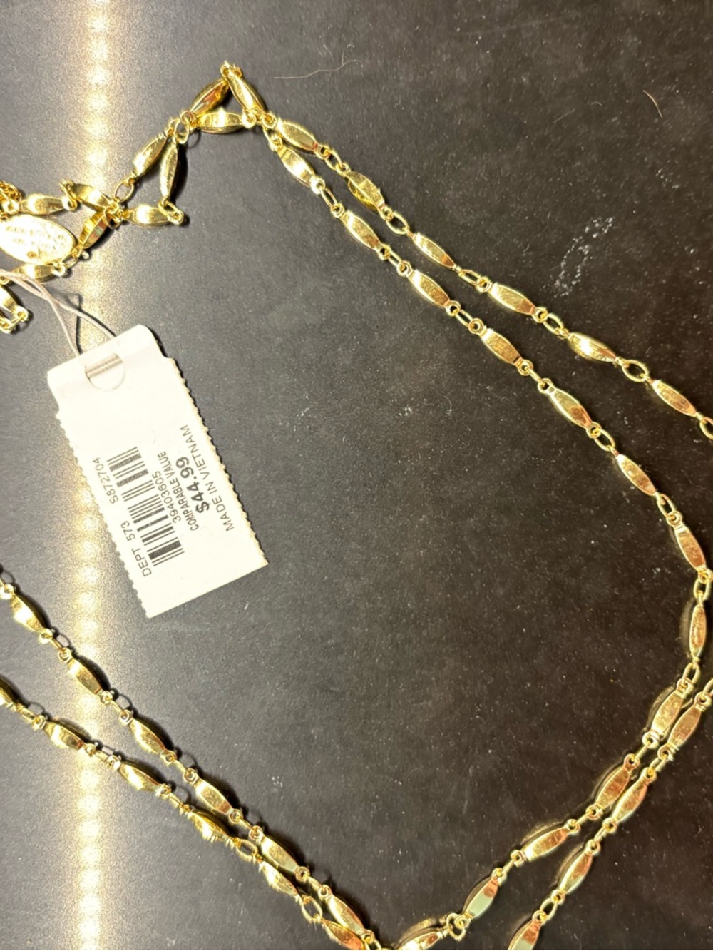 Zara Gold-Tone Double Strand Slim Link Necklace